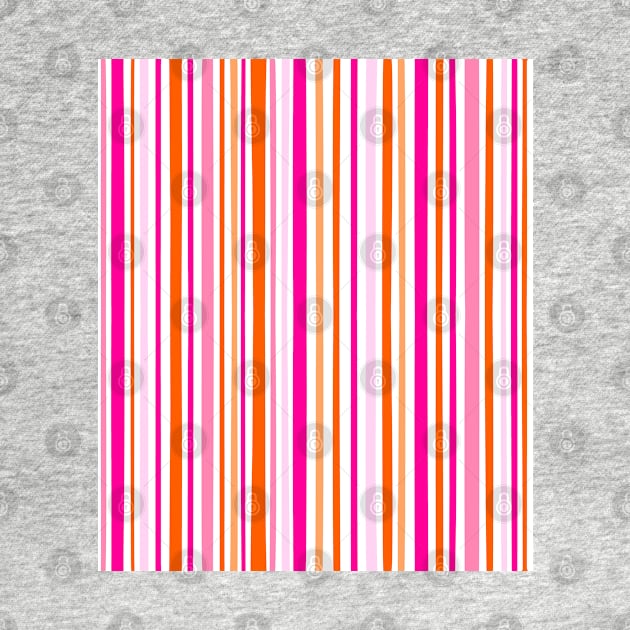 Pink and Orange Summer Stripes by OneThreeSix